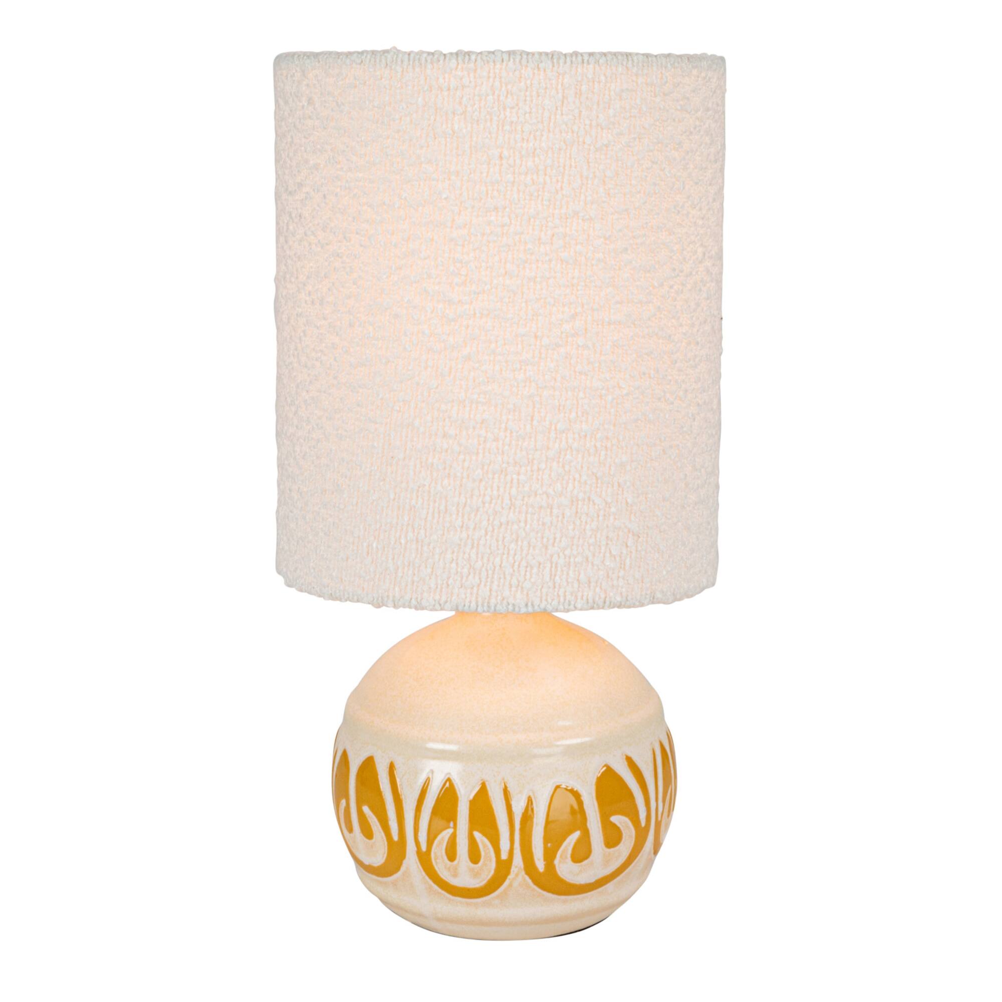 Hello Honey® 15.75" Yellow & Cream Sunlit Embossed Stoneware Table Lamp, 2ct.